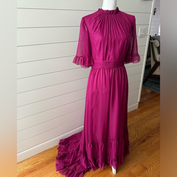 Mac Duggal Raspberry High Low Dress - Picture 2 of 9